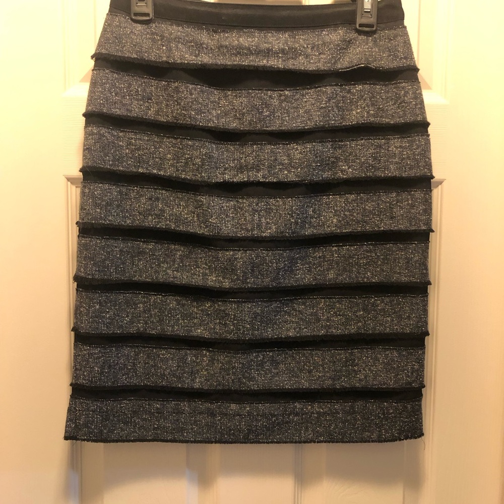 Worthington Black and Gray Layered Pencil Skirt